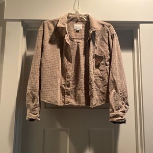 AEO Cropped Plaid Top